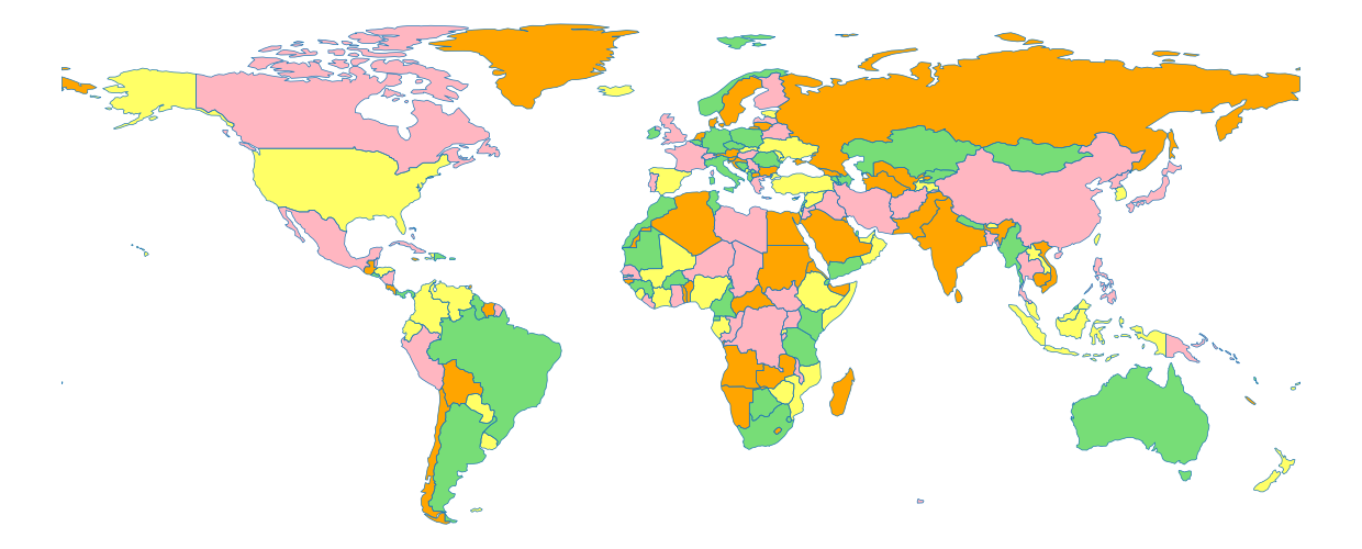 World map with countries cliccable